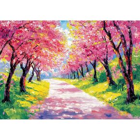Tostog Cherry Blossom Diamond Paintings Kits للبالغين ، مجموعات فنون DIY 5D Flower Diamond للبالغين ، طقم لوحات ماس ​​غابات Pink Fore الكاملة للزخرفة الفنية الجدار المبتدئين 12 * 16 بوصة.