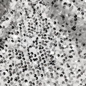 YYCRAFT Velvet Sequins Stretch Fabric by The Yard Velvet Sequins 2 Way Stretch Fabric for Fashion, Crafts, Backdrops,5 Yard Silver