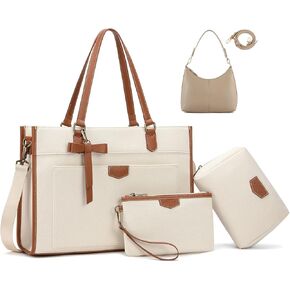 كيلي 3pcs canvas حمل الكمبيوتر المحمول حقيبة كتف جلدية 1pc مع حزام قابل للتعديل