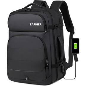 40L Expandable Backpack, Travel for Women and Men, Carry-On Backpack, Outdoor Hiking TSA 15.6 Inch Laptop Flight Approved, Black