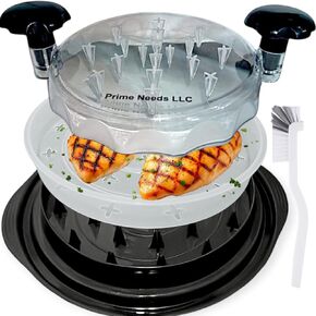 Large Manual Chicken & Meat Shredder – Twist Handles, Anti-Slip Rubber Base, Dual-Level Precision Blades, BPA-Free, Heat Resistant, Dishwasher Safe with Cleaning Brush