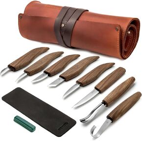 Beavercraft Deluxe Wood Corving Kit S18x - مجموعة سكين نحت الخشب - مجموعة أدوات نحت ملعقة - مجموعة السكاكين - مجموعة أدوات نقش الخشب مجموعة كبيرة من مجموعة Whittling S18x