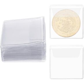 70 Pcs Coin Sleeves Coin Protectors Individual Coin Pouch 2.2 Inch Coin Wrappers Clear Coin Envelopes Coin Collection Supplies