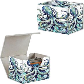 Mushroom Card Deck Box Organizer, 100+ Sleeved Cards Deck Case For Trading Cards, Leather Magnetic Closure Commander Deck Box Holds Magnetic Card Storage Box Fits for MTG TCG CCG