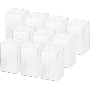 MECCANIXITY Clear Acrylic Display Case, 2.9"x 4.7"x2.6" Display Box Assembly Dustproof Organizer Showcase for Collectibles Action Figures, Pack of 10