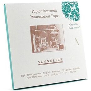 Sennelier Watercolor Block ، Cold Press ، 8 "× 8" ، 20 ورقة