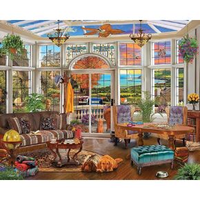 White Mountain Puzzles Garden Room 1000 Piece Jigsaw Scenic Landscape Puzzle
