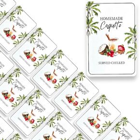 18 Coquito Labels for Bottles, 2" X 3" Puerto Rico, Stickers for 8oz to 16oz Bottles