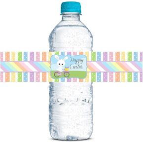 Egg-celent Easter Themed Waterproof Water Bottle Sticker Wrappers, 20 1.75" x 8.5" Wrap Around Labels by AmandaCreation