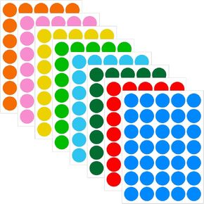1400 Pack,1IN Round Colored Dot Stickers Labels - 4 Assorted Colors, for Office, School, Moving, Home(Red, Blue, Yellow, Green)