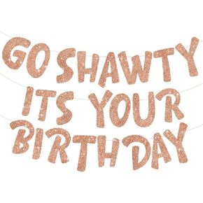 Beishida Pink Go Shawty إنه لافتة عيد ميلادك ، لا DIY ، Hip Hop موضوع سعيد لافتة عيد ميلاد سعيد ، 21 ، 30 ، 40 ، 50 ، 60 ، 70 ، لوازم أعياد الميلاد والهدايا