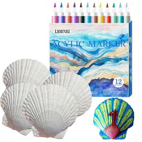 4-5inch Large Scallop Shells 10 PCS White Sea Shells Crafts for Baking DIY Painting Beaching Wedding Decoration Natural Scallop Shells Home Fish Tank Decor in Kuwait