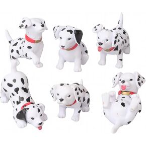 BYGYTYO 6 PCS شخصيات كرتون لطيفة الكلب ، الكلاب الصغيرة التماثيل المصغرة ， القبعات الكب كيك الكعك ， مصغرة الطحلب