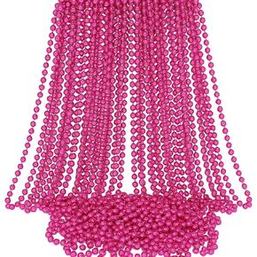 Oojami 72 Plink Party Beads-33 بوصة طويلة 7 مم Mardi Gras قلادات لأعياد الميلاد والأحداث وديكور الطاولة ومرميات العرض