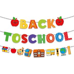 3 قطع مرة أخرى إلى زخارف شعار المدرسة ترحب بالعودة إلى Banner Apples Pencil Garland اليوم الأول من لافتة المدرسة لرياض الأطفال في مرحلة ما قبل المدرسة ، زخارف Board Bulletin