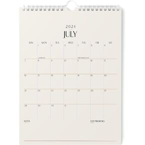 Karto Wall Calendar 2025 - Vertical 8.5x11 inch Runs Until June 2026 - Boost Your Productivity and Easy Planning with the Aesthetic Monthly Calendar - Beige