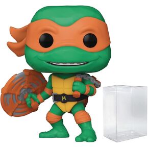 POP Teenage Mutant Ninja Turtles: Mutant Mayhem - Michelangelo Funko Vinyl Figure (Bundled with Compatible Box Protector Case), Multicolor, 3.75 inches