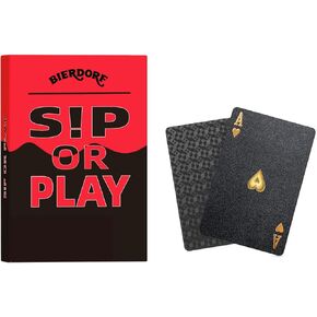 Bierdorf SIP أو Play Card و Black Play Card Games for Fun Games for Party Night 21 Stirth Gift Games للبالغين ونسخة أعمق للعائلة - 2 Pack