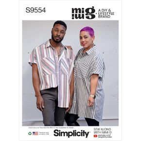 طقم خياطة Simplicity للرجال والنساء ، الكود S9554 ، أحجام XS-S-M-L-XL-XXL ، متعدد الألوان