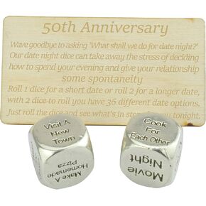 50 Year Anniversary Metal Date Night Dice - Create a Unique 50th Anniversary Date Night