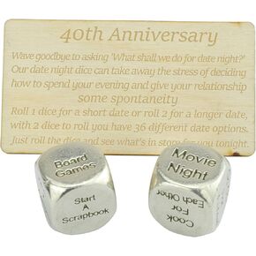 40 سنة الذكرى السنوية المعدنية Date Night Dice - إنشاء ليلة تاريخ 40 فريدة من نوعها