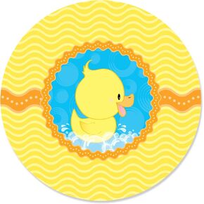 نقطة كبيرة من السعادة Ducky Duck - ملصقات ملصقات دائرة الحزب 24 العد