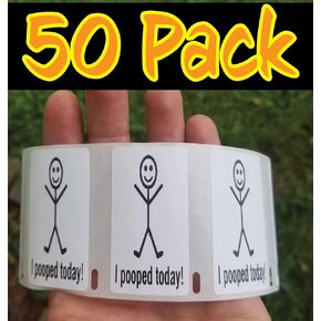 50PCS I Pooped Today Stickers Decals Labels Bulk lot