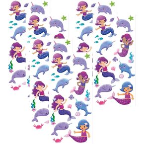 Playhouse Mermaids and Narwhals Grape Scented Scratch & Sniff Sticker Sheets - 3 Pack
