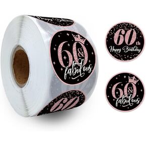 rewidparty Blue 60 Stails - 500 pcs هتافات إلى 60 سنة ولفائف عيد ميلاد سعيد