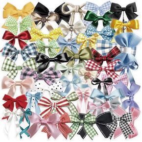 ملصقات Red Bow 50pcs فينيل ، ملصقات أقواس جمالية لطيفة لزجاجة ماء زجاجة محمول أمتعة أجهزة كمبيوتر خوذة تزلج على دراجة نارية ، شارات عصرية مضحكة للمراهقين للمراهقين للنساء