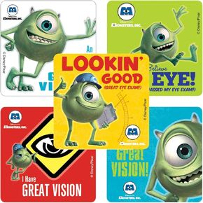 Disney Monsters ، Inc. ملصقات العين - 100 لكل عبوة