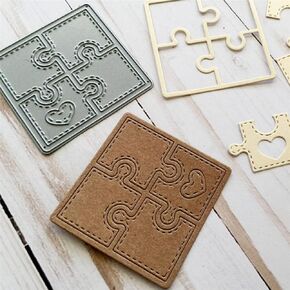 قصاصات القالب المعدنية اللغز ، إطار اللغز المربع ، الستنسل DIY CRAFTS بطاقات قطع يموت جروح لبطاقة DIY صنع بطاقة صور زخرفية يموت سكرابوكينغ