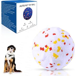 Smart Interactive Dog Toys【New E-TPU Material】 Automatic Moving, Crazy Bouncing and Rotating Interactive Dog Ball,IPX7 Waterproof Design,Pet Active Rolling Ball for Medium and Large Dogs (White)