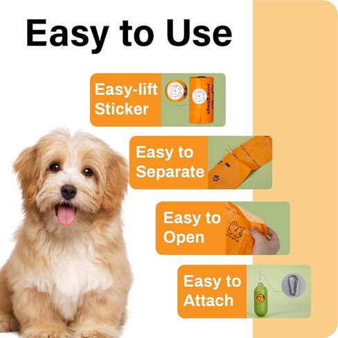 أكياس أنبوب الكلب لفات مع موزع ، وأكياس نفايات قوية ومقاومة للتسرب للحيوانات الأليفة ، المعطرة الأزهار ، 420 عدد (28 حزمة من 15) ، 13 بوصة × 9 بوصة (khaki) in Kuwait