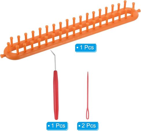 Patikil 126 Hooks 57cm حياكة طقم لاعب الأفق ، أداة نسج كثيفة للأسنان مع إكسسوارات لشرطة شال سترة وشاح ترميح غرز النسيج ، الأزرق in Saudi Arabia