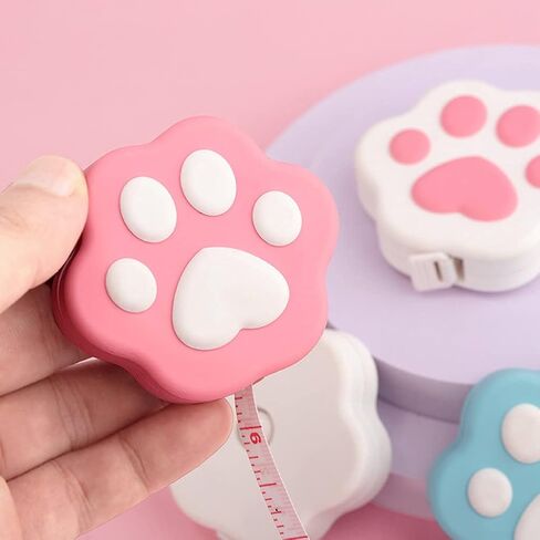 appuivbt 1PC Cute Cat Claw Mini Tape Measure with Lock Pin,Retractable Cloth Measuring Tape Ruler Sewing Tool,1.5m,Color Random in Kuwait