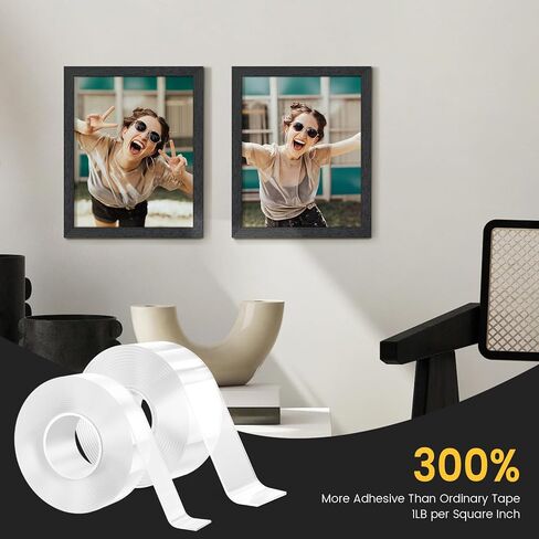Double Sided Tape Heavy Duty Adhesive Tape Mounting Tape, Wall Sticky for Hanging, Nano Two Sided Tapes Strong Removable Wall Sticky Strips for Car, Home, Office - 9.85FT x 0.5IN in Saudi Arabia