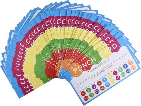 350 pcs Punch Cards for Kids with Polka Dots for Classroom Student Rewards, Behavior Recognition, and Business Customer Loyalty Incentives (350) in Saudi Arabia
