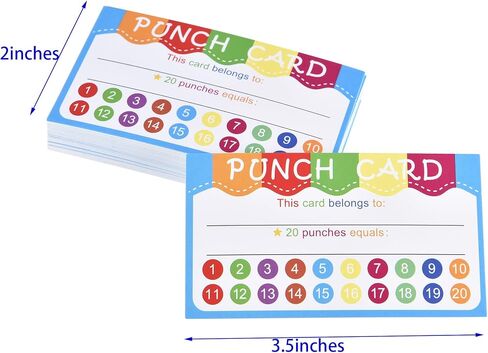 350 pcs Punch Cards for Kids with Polka Dots for Classroom Student Rewards, Behavior Recognition, and Business Customer Loyalty Incentives (350) in Saudi Arabia