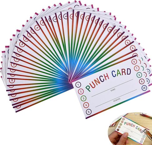 350 pcs Punch Cards for Kids with Polka Dots for Classroom Student Rewards, Behavior Recognition, and Business Customer Loyalty Incentives (350) in Saudi Arabia