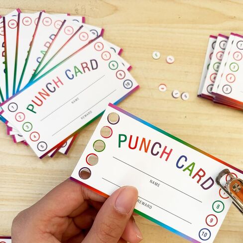 350 pcs Punch Cards for Kids with Polka Dots for Classroom Student Rewards, Behavior Recognition, and Business Customer Loyalty Incentives (350) in Saudi Arabia