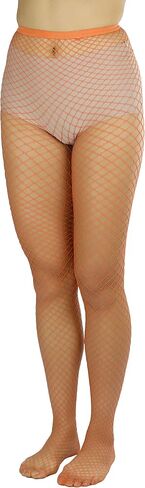 ToBeInStyle Women's Diamond Net Spandex Nylon Blend Pantyhose - Queen Size - Purple - One Size Plus in Saudi Arabia