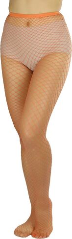 ToBeInStyle Women's Diamond Net Spandex Nylon Blend Pantyhose - Queen Size - Purple - One Size Plus in Saudi Arabia