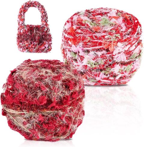 6 Rolls Art Yarn Handmade Decorative Vintage Crochet Yarn for DIY Jewelry Making Coaster Knitting Crafts in Kuwait