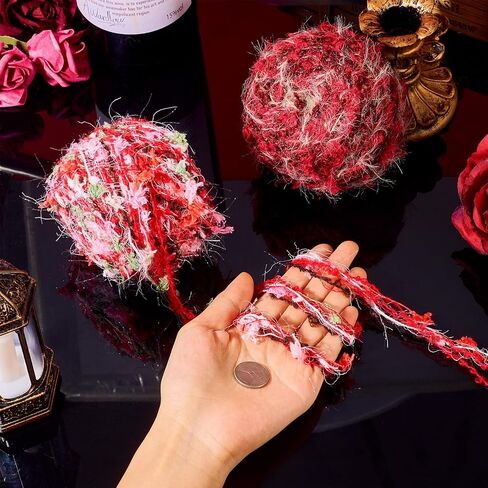 6 Rolls Art Yarn Handmade Decorative Vintage Crochet Yarn for DIY Jewelry Making Coaster Knitting Crafts in Kuwait