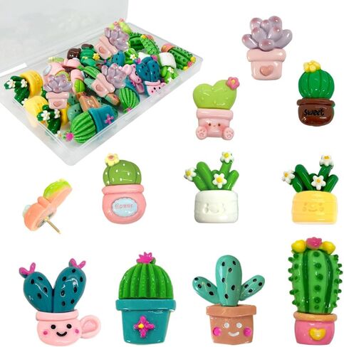 30 PCS Cactus Push Pins Cute Plant Cactus Thumbtack for Decoration Cork Process Process Photo Photo Photo Office (Plant Push PIN) in Kuwait