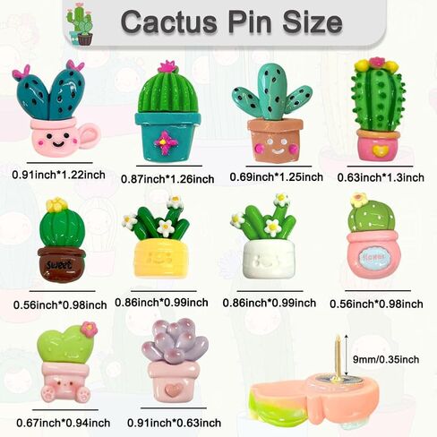 30 PCS Cactus Push Pins Cute Plant Cactus Thumbtack for Decoration Cork Process Process Photo Photo Photo Office (Plant Push PIN) in Kuwait