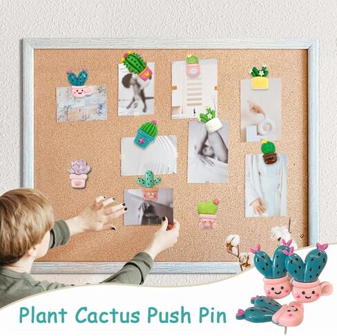 30 PCS Cactus Push Pins Cute Plant Cactus Thumbtack for Decoration Cork Process Process Photo Photo Photo Office (Plant Push PIN) in Kuwait