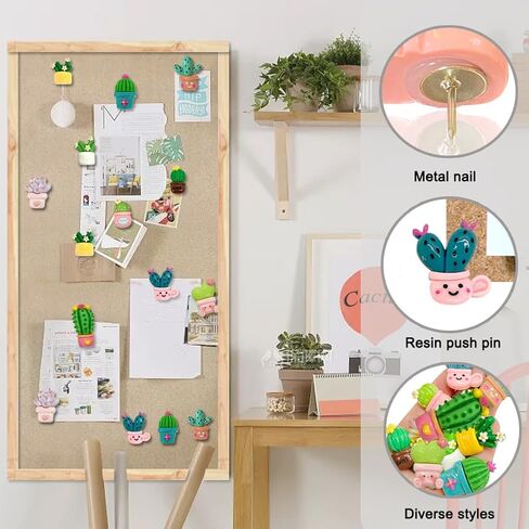 30 PCS Cactus Push Pins Cute Plant Cactus Thumbtack for Decoration Cork Process Process Photo Photo Photo Office (Plant Push PIN) in Kuwait
