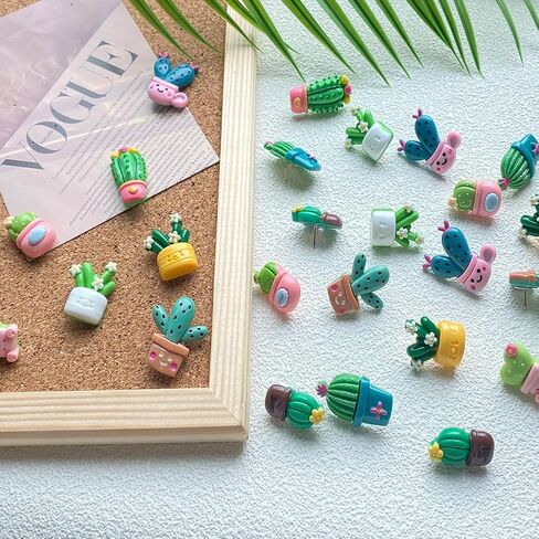 30 PCS Cactus Push Pins Cute Plant Cactus Thumbtack for Decoration Cork Process Process Photo Photo Photo Office (Plant Push PIN) in Kuwait